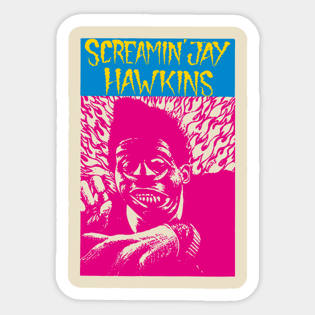 Screamin Jay Hawkins Sticker by HAPPY TRIP PRESS